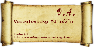 Veszelovszky Adrián névjegykártya