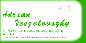 adrian veszelovszky business card